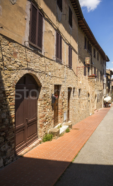 Budynków średniowiecznej miasta Toskania Włochy drogowego Zdjęcia stock © imagedb