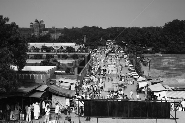 Magasról fotózva kilátás piac útszéli Delhi India Stock fotó © imagedb