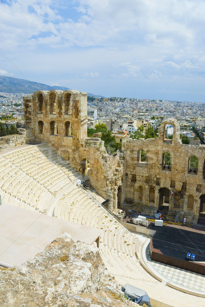 Romok ősi amfiteátrum színház Fellegvár Athén Stock fotó © imagedb