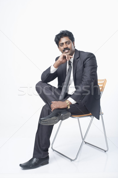 Zuiden indian zakenman vergadering stoel glimlachend Stockfoto © imagedb