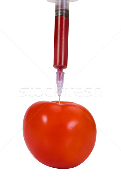 Tomate ştiinţă roşu legume seringă fotografie Imagine de stoc © imagedb