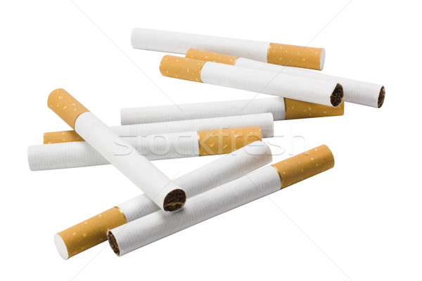 Primer plano cigarrillos grupo fumar horizontal fondo blanco Foto stock © imagedb
