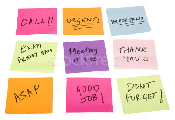 胶粘剂    笔记    纸    组 / text written on adhesive notes