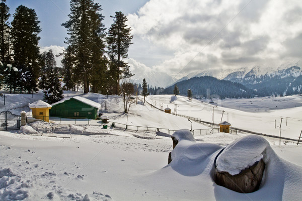 Snow covered tourist resort, Kashmir, Jammu And Kashmir, India Stock photo © imagedb