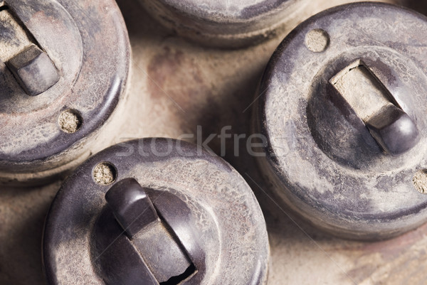Közelkép öreg fém retro erő koszos Stock fotó © imagedb