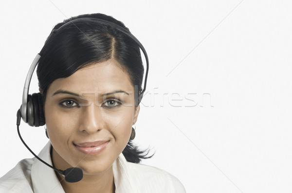 肖像 女 顧客服務 代表 微笑 業務 商業照片 © imagedb