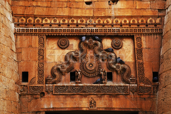 Architectural detail of a fort, Jaisalmer Fort, Jaisalmer, Rajas Stock photo © imagedb