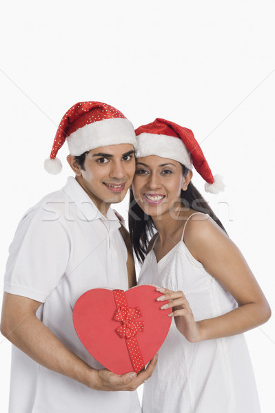 Adam Noel sunmak sevmek şapka tatil Stok fotoğraf © imagedb