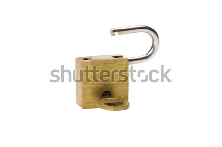 Primer plano candado clave bloqueo seguridad junto Foto stock © imagedb