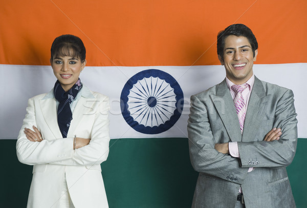 üzlet cégvezetők indiai zászló nő üzletember Stock fotó © imagedb