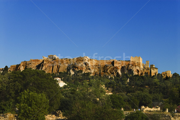 Romok citadella Fellegvár Athén Görögország fa Stock fotó © imagedb