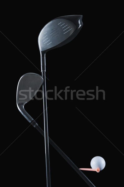 Primer plano palos de golf pelota de golf metal blanco juego Foto stock © imagedb