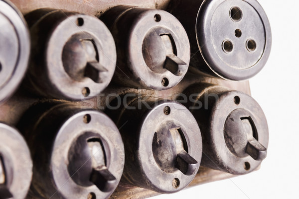 Közelkép öreg fém csoport energia retro Stock fotó © imagedb