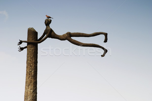 Vogel Skulptur Garten fünf Indien Stock foto © imagedb