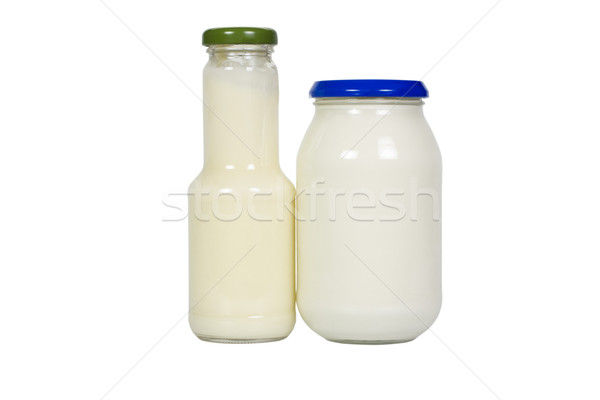 Mayonaise fles jar container witte achtergrond Stockfoto © imagedb