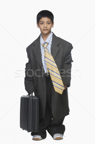 Stock foto: Porträt · Junge · tragen · Anzug · halten