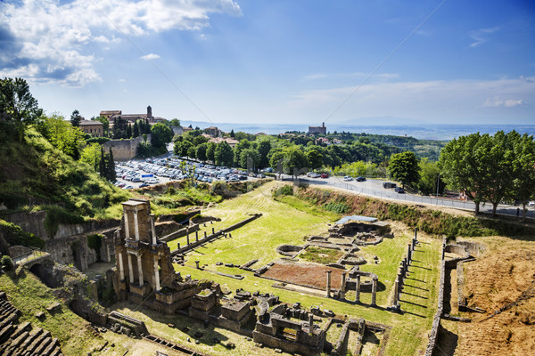 Aerial view of ancient roman amphitheatre Stock photo © imagedb