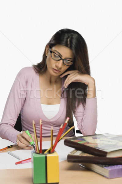 Femenino moda disenador vestido oficina libro Foto stock © imagedb