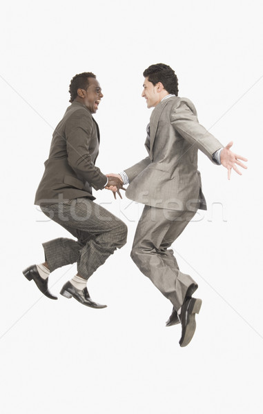 Zwei Geschäftsleute Händeschütteln Business lachen Glück Stock foto © imagedb