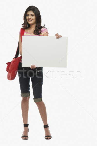 Nő tart portré kommunikáció táska fiatal Stock fotó © imagedb
