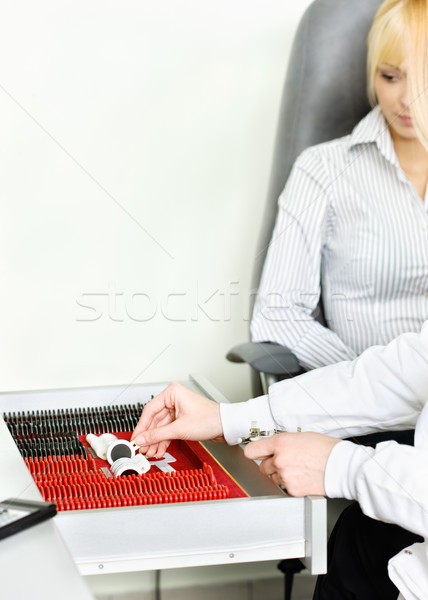 lens for trial frame on eye testing Stock photo © imarin