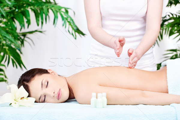 Stock photo: Woman on back massage