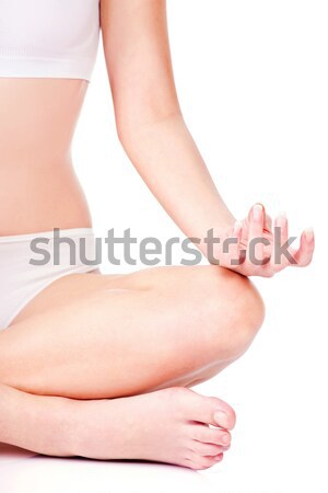 Femeie lenjerie de corp detaliu izolat alb sănătate Imagine de stoc © imarin