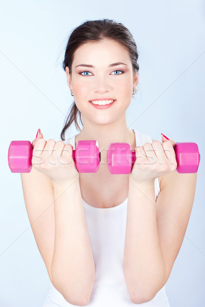 Nő fitnessz fiatal nő divat sportok tornaterem Stock fotó © imarin