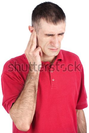Man have pain in ear Stock photo © imarin