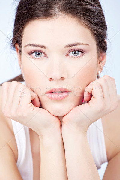 pretty brunette blue eyes woman Stock photo © imarin