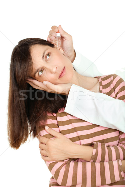 Cseppek orvos fül izolált fehér orvosi Stock fotó © imarin