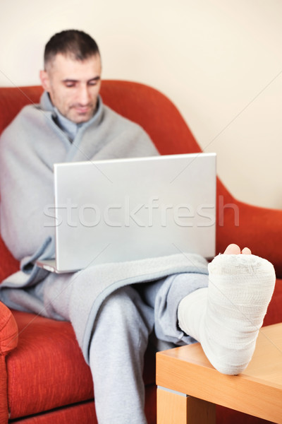 man with broken leg Stock photo © imarin