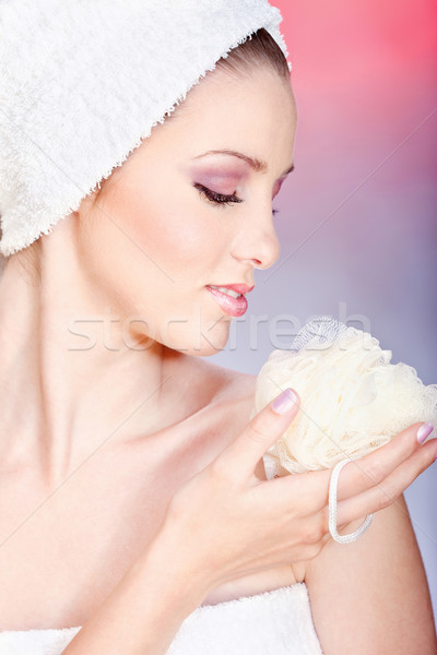 skin care with sponge Stock photo © imarin