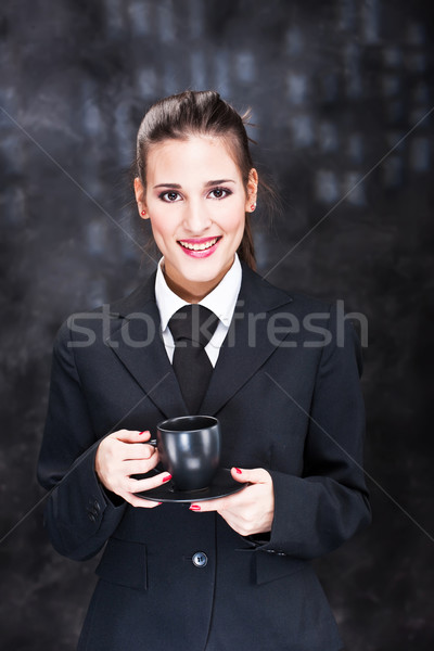 Mulher copo café bastante mulher jovem Foto stock © imarin