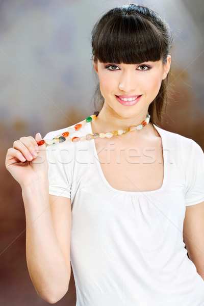 Mulher bonita mulher branco menina jovem limpar Foto stock © imarin