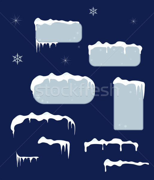 Christmas sale stickers and tags with icicles Stock photo © impresja26