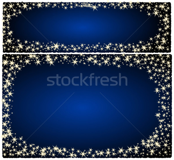 Frame christmas card on a blue background with stars Stock photo © impresja26