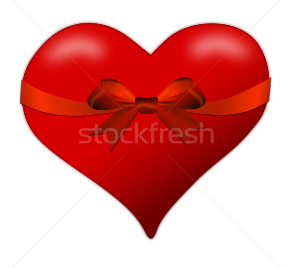 Heart for a Valentine's Day with red bow Stock photo © impresja26