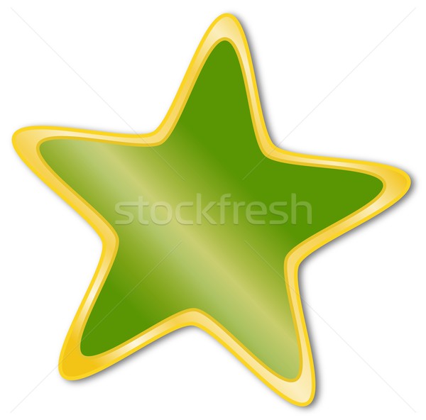 Stock fotó: Dekoratív · csillag · zöld · arany · keret · fehér