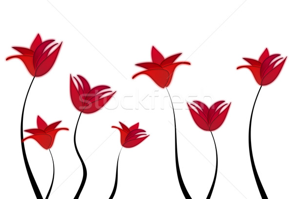 Meadow of red flowers for Mother's Day Stock photo © impresja26