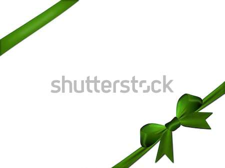 Green bow and ribbons isolated on a white background Stock photo © impresja26