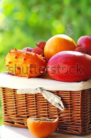 Zdjęcia stock: Koszyka · tropikalnych · owoce · żywności · owoców · lata