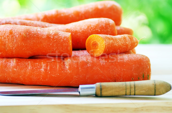 Voorbereiding wortel salade oranje groene koken Stockfoto © inaquim
