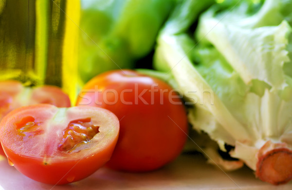  Oliveoil. tomato and lettuce. Stock photo © inaquim