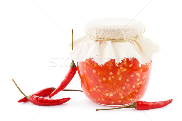 Jar fatto in casa fresche peperoncino bianco alimentare Foto d'archivio © IngaNielsen