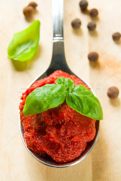 Tomato paste on spoon Stock photo © IngaNielsen