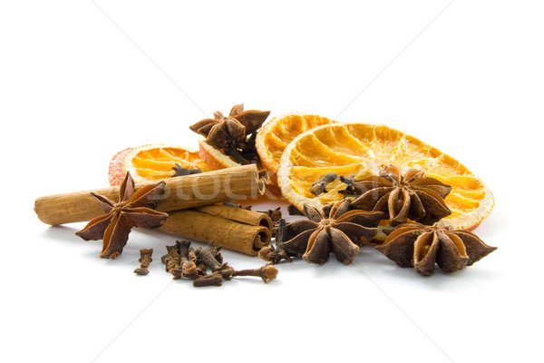 Stock photo: Dried orange and spices