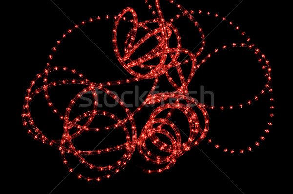 Fény kötél piros fekete lámpa fények Stock fotó © IngaNielsen