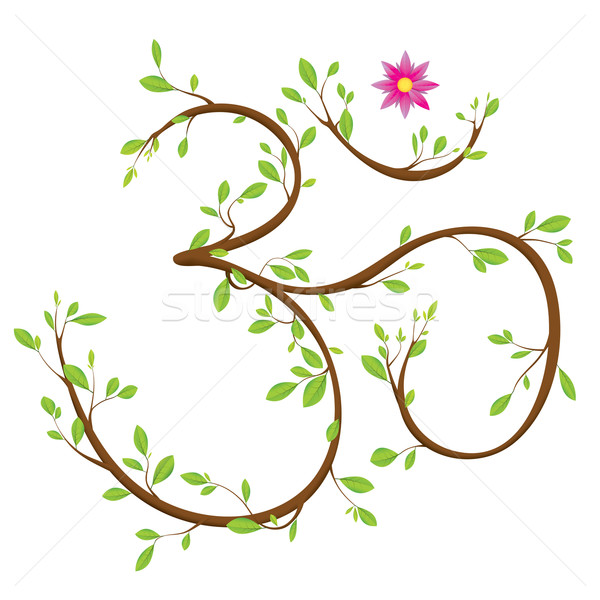 Stock fotó: Szimbólum · levelek · virág · szent · hinduizmus · buddhizmus