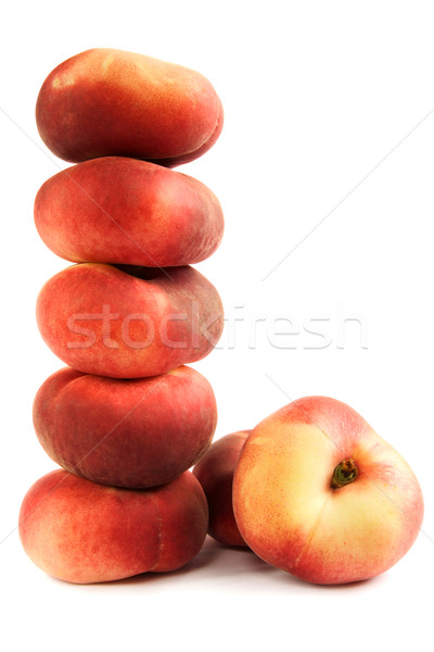 Perziken groep voedsel vruchten zoete witte achtergrond Stockfoto © IngaNielsen